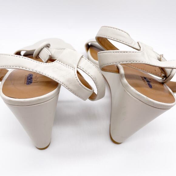 Nordstrom Rack Womens Carrie White Leather Open Toe Low Wedge Heeled Sandals 11M - Picture 10 of 11